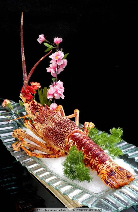龙虾图片,海鲜大餐 大虾 高档食材 海产品 澳洲龙虾-图行天下图库