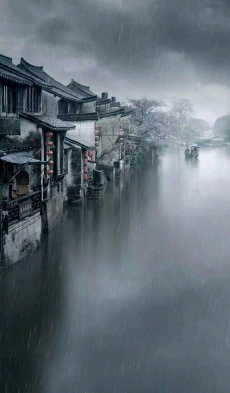 烟雨江南大图 烟雨江南风景海报