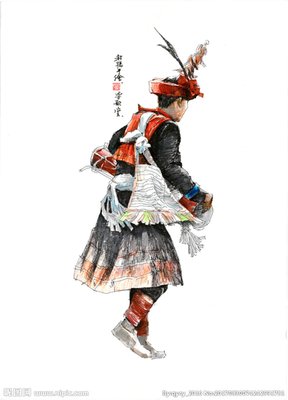 瑶族人物设计图__绘画书法_文化艺术_设计图库_昵图网nipic.com
