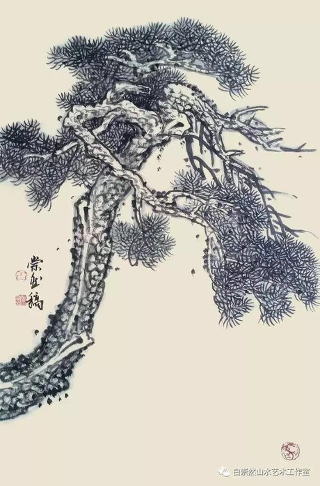 「连载」值得收藏的88种国画松树画法课稿(三)