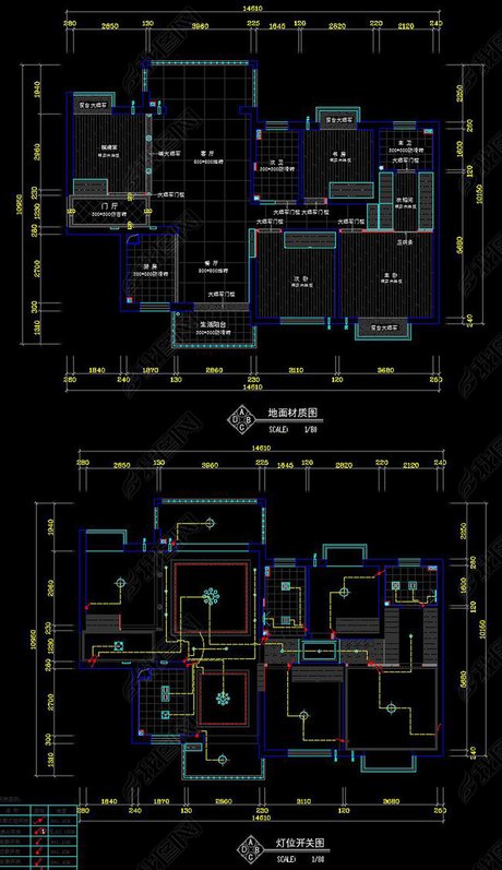 cad欧式 家装施工图立面图 水电开关图