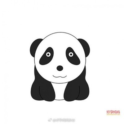 可爱呆萌的小熊猫画法大熊猫简笔画教程熊猫儿童画卡通画手绘[ 图片