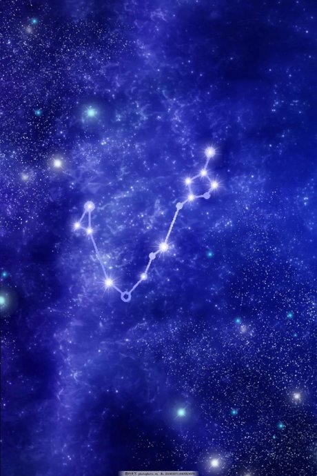 简约梦幻十二 星座之 双鱼座星空背景图片