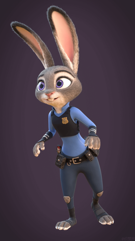 【新提醒】cg模型_动画电影《疯狂动物城》角色小兔子朱迪3d模型下载