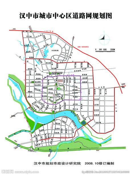 汉中市城市中心区道路网 规划图图片