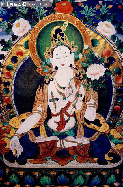 白度母画像唐卡素材_佛教_宗教图库_稀有高精图片素材_百图汇