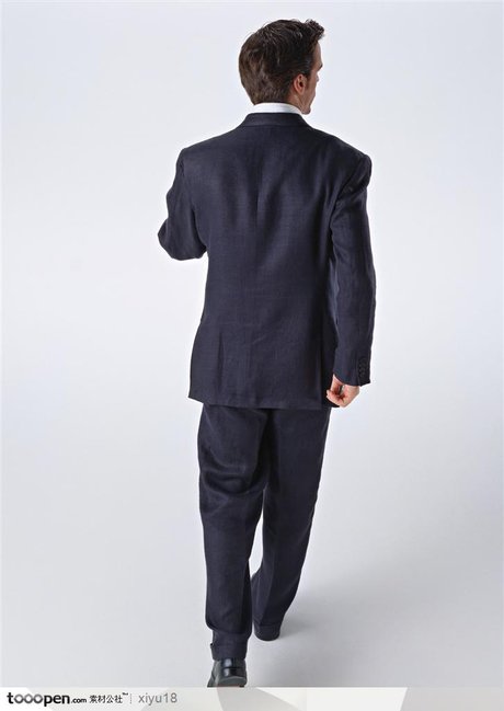 男士商务表情-行走的男人 背面- 素材公社