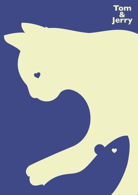 简单有趣的两只动物创意正负形海报