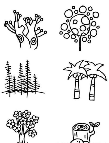 树还有这么多种画法,画树再也不单调了,适合3-6岁宝宝的简笔画