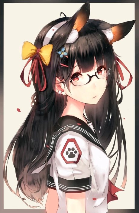 二次元眼镜妹  卡通眼镜娘  动漫戴眼镜的女生