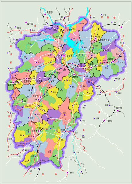 地图psd素材|江西省地图全图psd格式高清版【内附jpg格式大图】_东坡