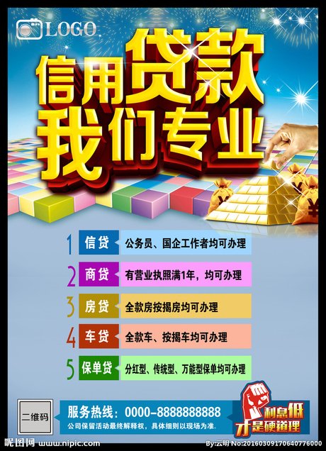 信用贷款我们专业金融海报图片