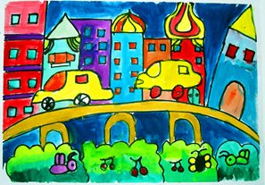 未来城市,儿童画