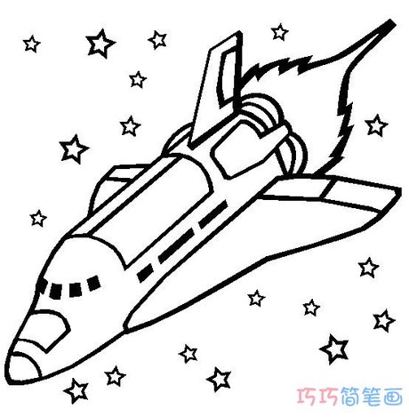 儿童画 航天飞机怎么画_ 航天飞机简笔画