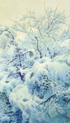 雪景水彩画