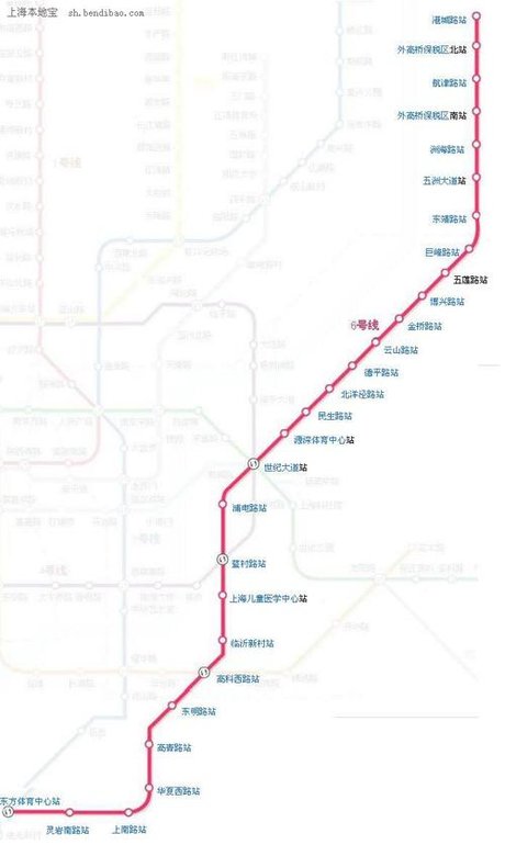 上海地铁9号线地铁线路图