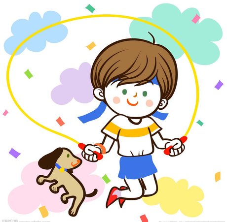 跳绳的女孩矢量图免费下载-千图网www.58pic.com