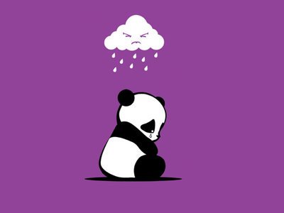 心情不好,一个伤心的熊猫图片手机壁纸_591彩信网