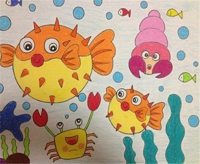 猴子儿童画 乌龟出壳了儿童画 小猫睡觉儿童画 爬行动物儿童画