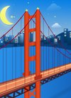 金门大桥--扁平插画|桌面背景/壁纸|UI|华子666 ...