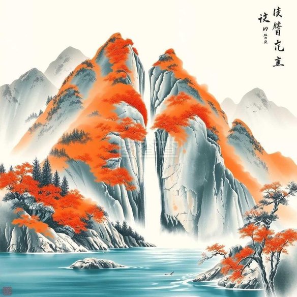 名画记』杜琼《山水图》轴，仿元王蒙风格而自出新意