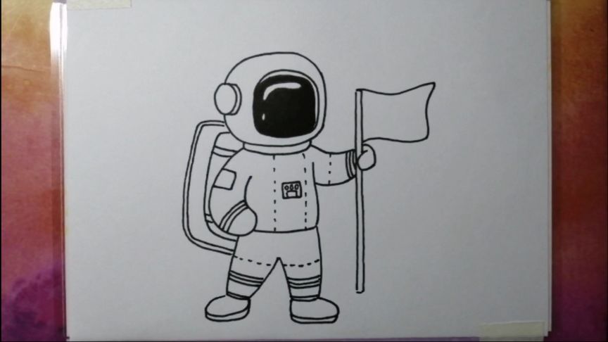 太空人宇航员简笔画图片