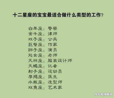 星座适合的职业