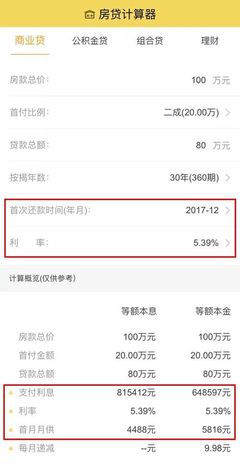 二套房房贷计算器