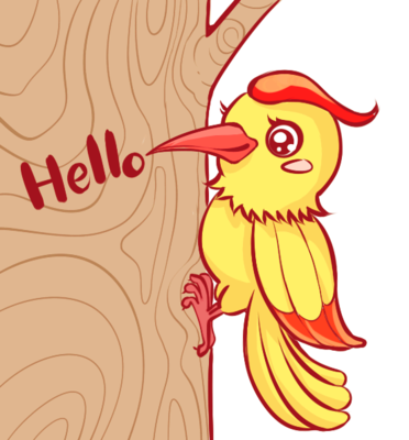 啄木鸟简笔画彩色 