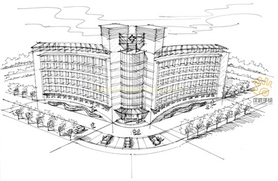 双十一建筑手绘作品