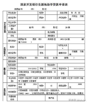助学贷款申请书模板