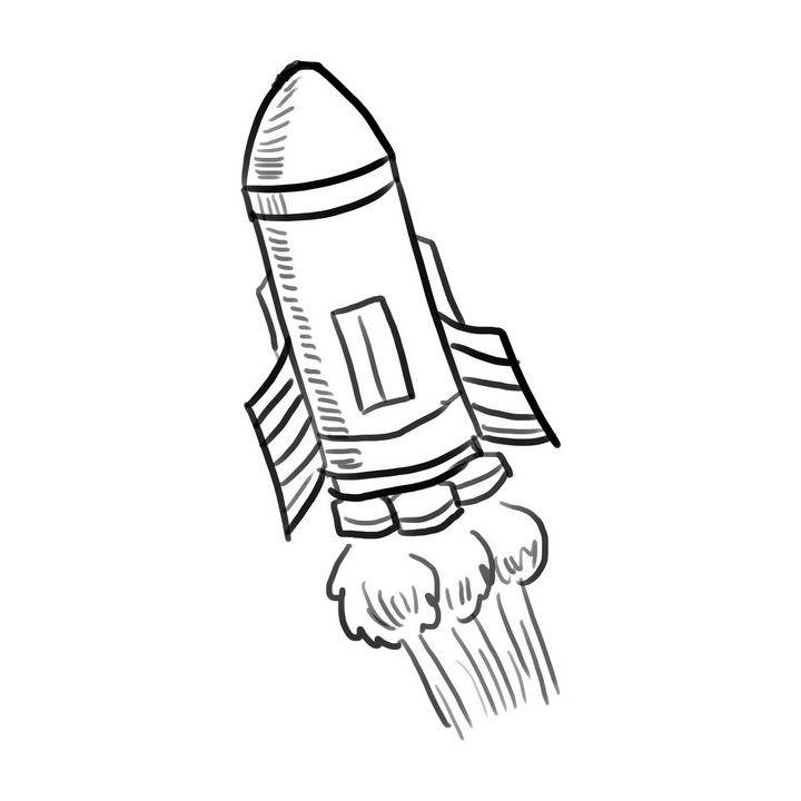 立体火箭简笔画图片