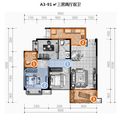 厕所离厨房远