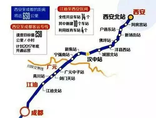 高铁成都到西安