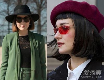 短发帽子搭配