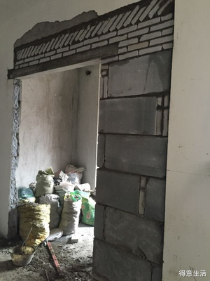 阳台做成厨房砌墙外观