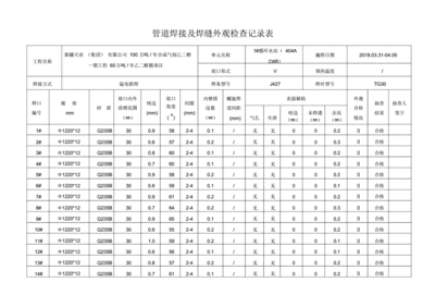 管道焊缝外观质量标准