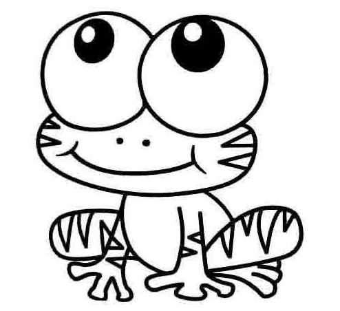 卡通青蛙简笔画赏析图1:一只青蛙简笔画青蛙游泳简笔画儿童简笔画图片