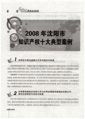 专利权侵权案例