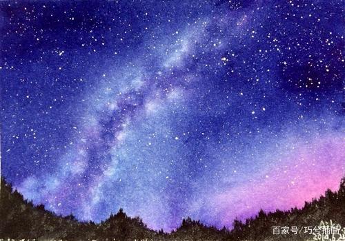晚上的夜空怎么画学生