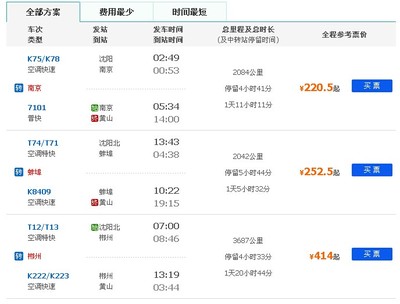 沈阳到合肥火车