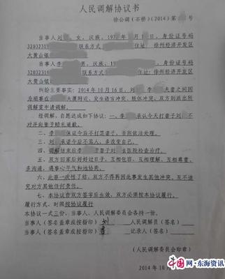 人民调解协议书范文