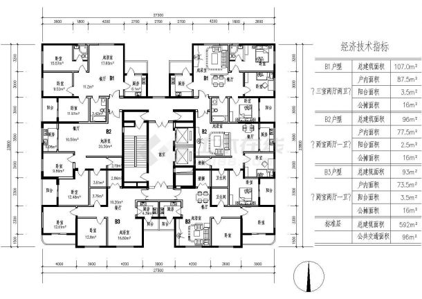 建筑户型平面设计图 四方