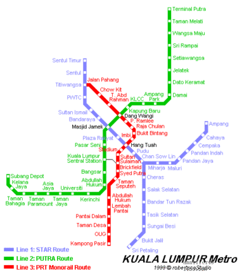 吉隆坡地铁旅游线路图
