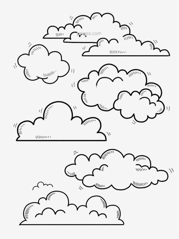 白云的画法简单又好看图片