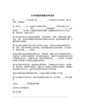 公司向股东借款合法吗
