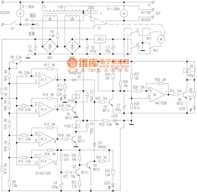 三相稳压器调压原理图