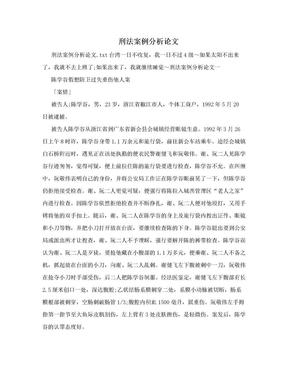 刑法案例分析论文