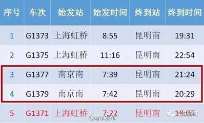 苏州到昆明高铁