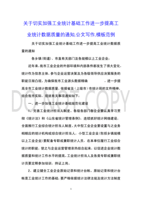 提高统计数据质量公文写作